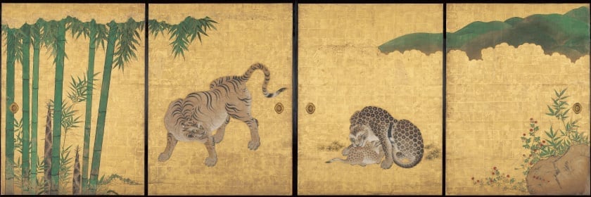 竹林豹虎図(重要文化財)の画像
