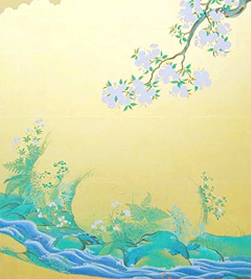 桜花雉子図(表書院一之間北側襖絵)の画像