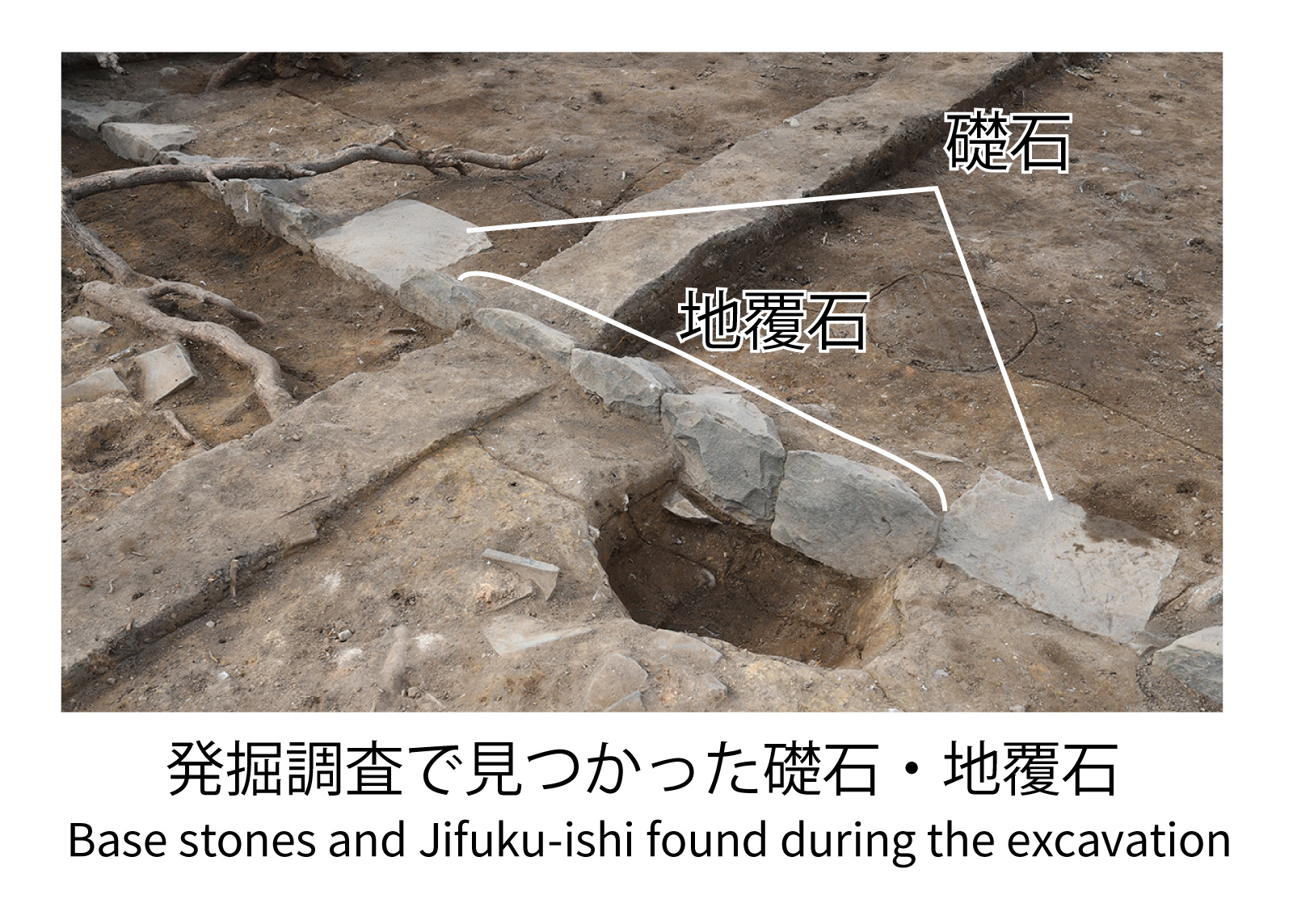 発掘調査で見つかった礎石・地覆石