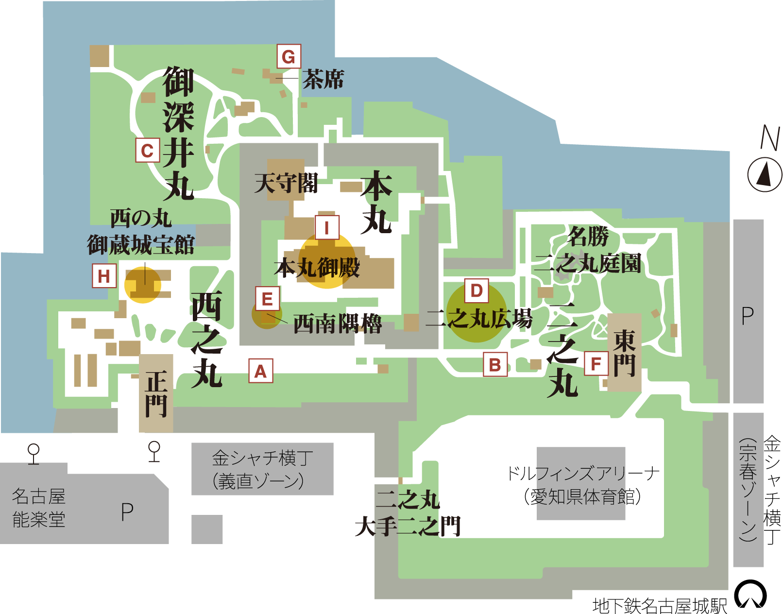 名古屋城のマップ