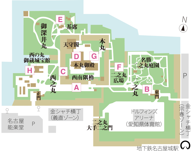 名古屋城のマップ