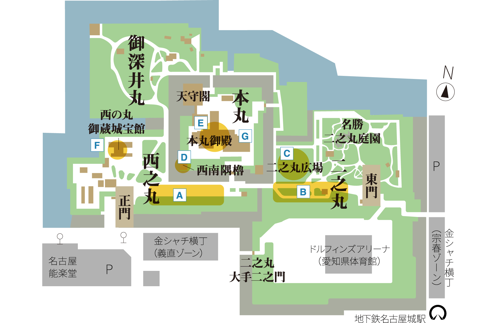 名古屋城のマップ