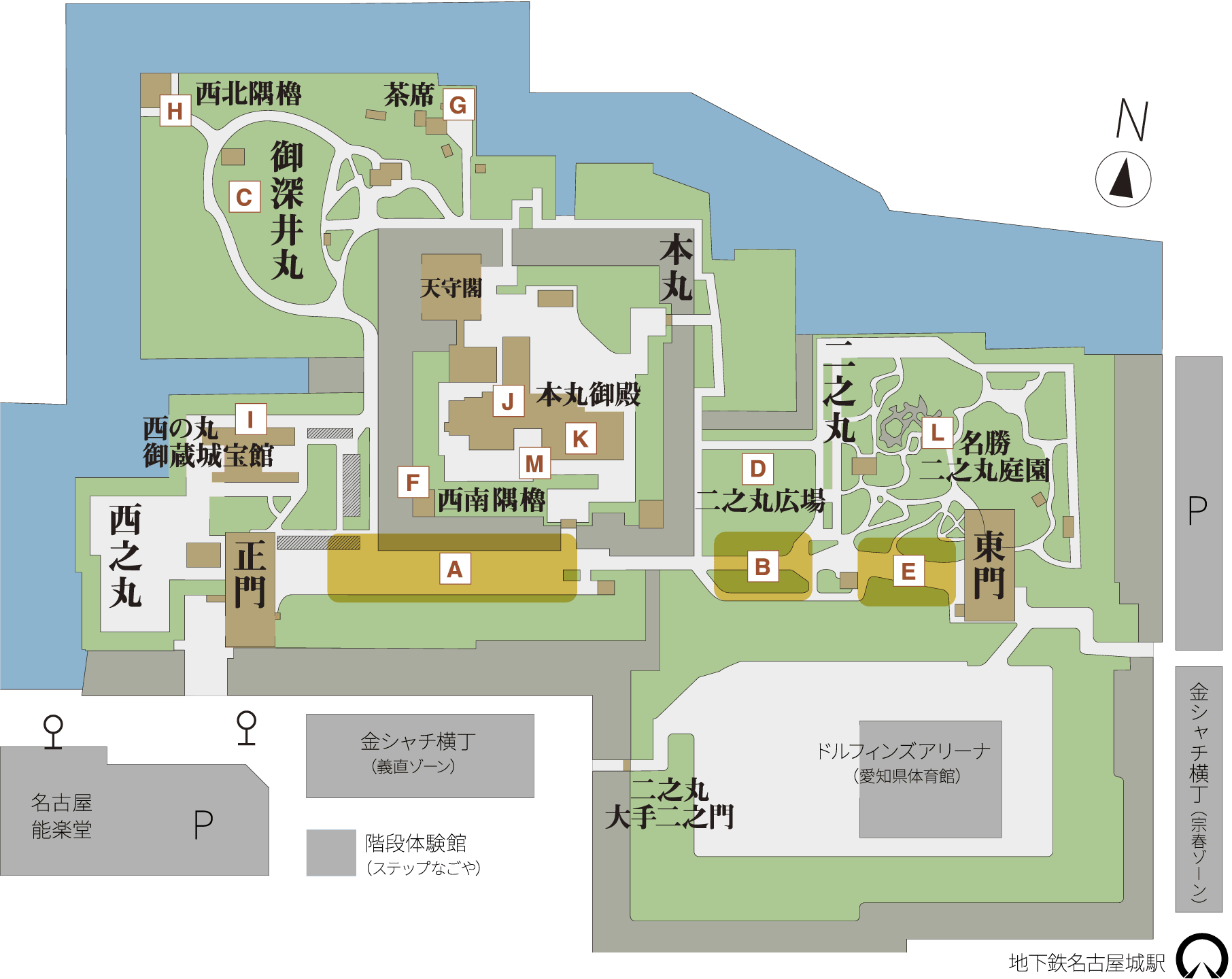 名古屋城のマップ