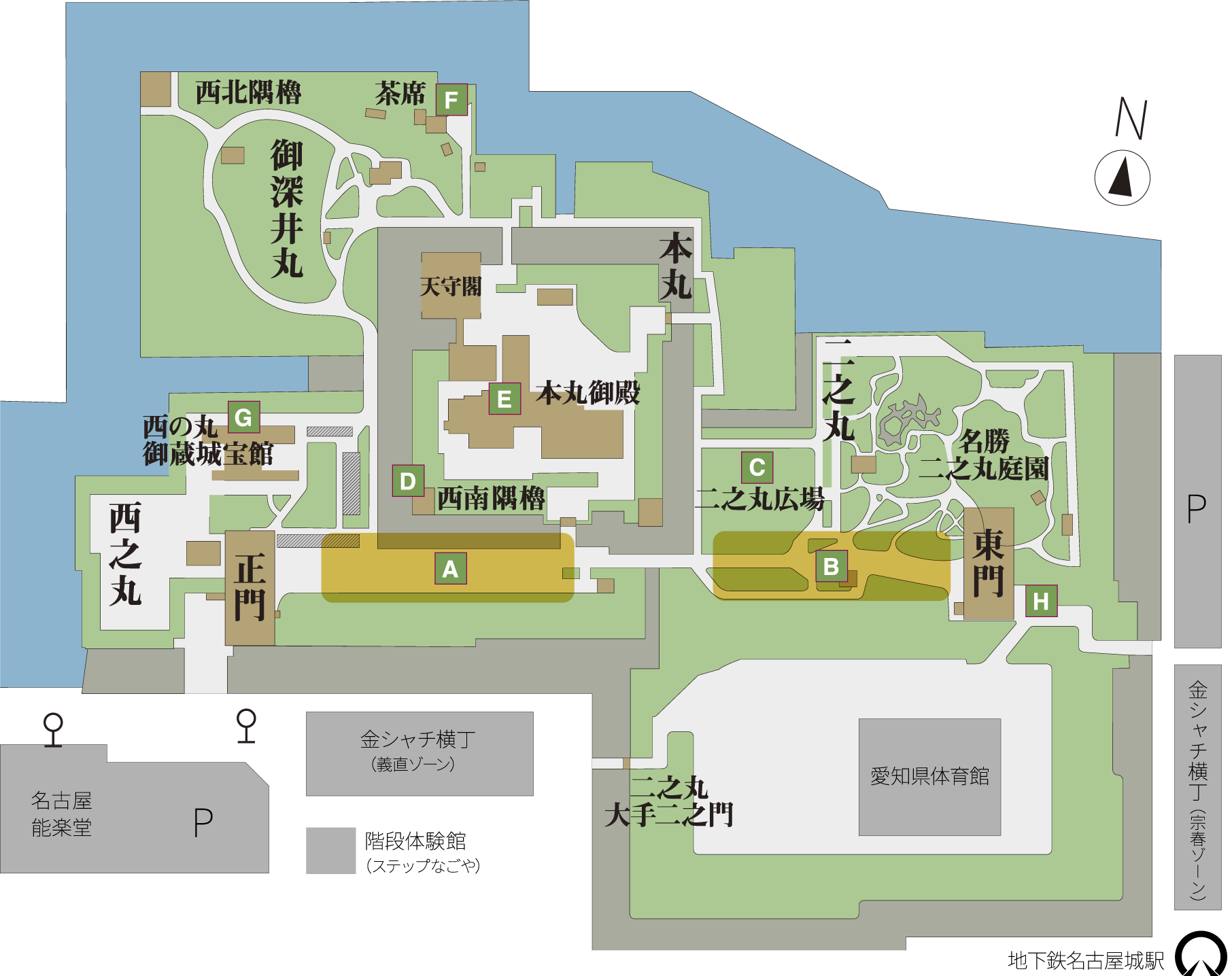 名古屋城のマップ