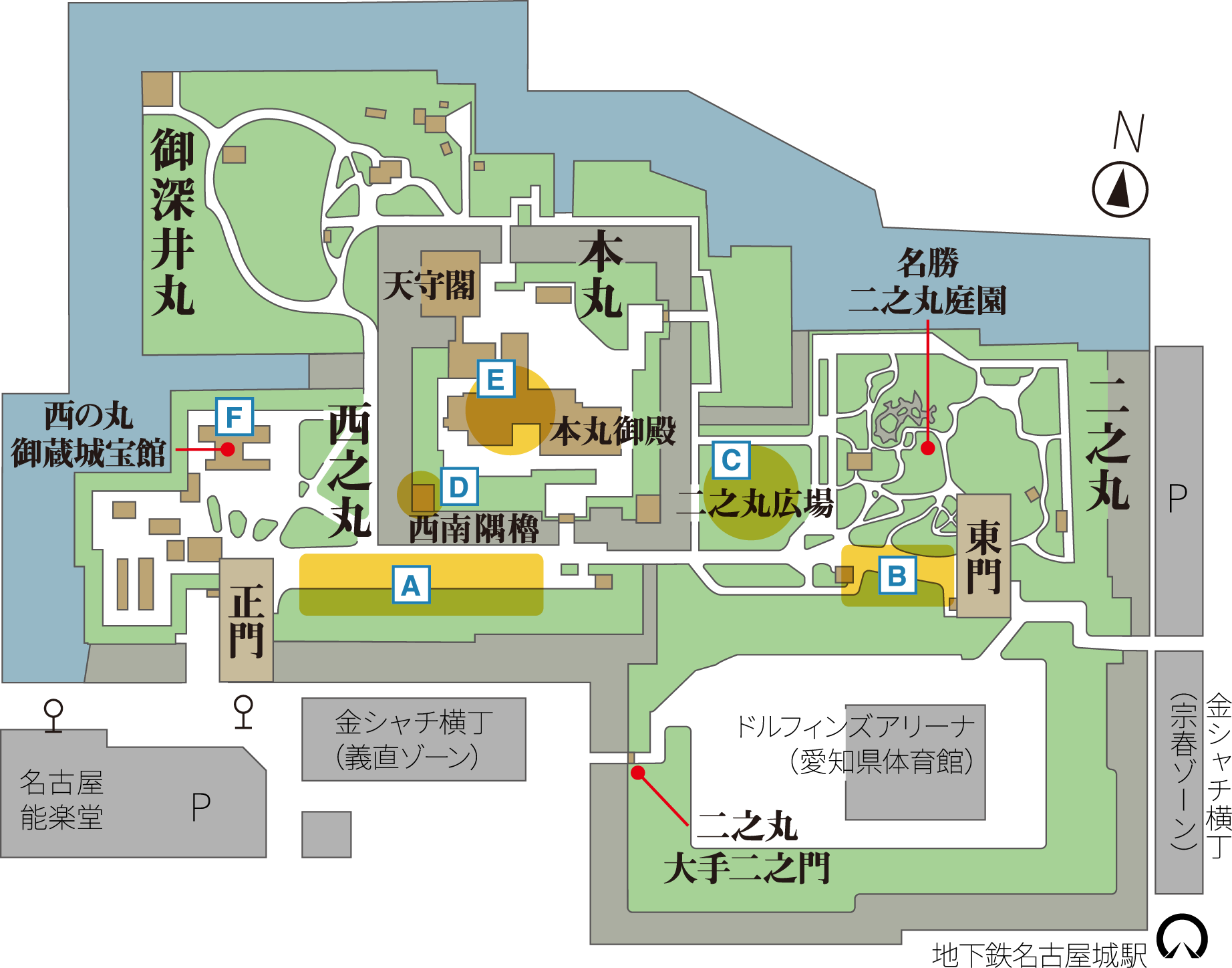 名古屋城のマップ
