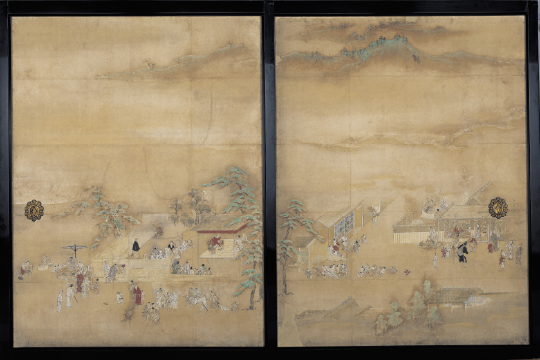 名古屋城本丸御殿障壁画「風俗図〔綱引・見世物〕」の写真