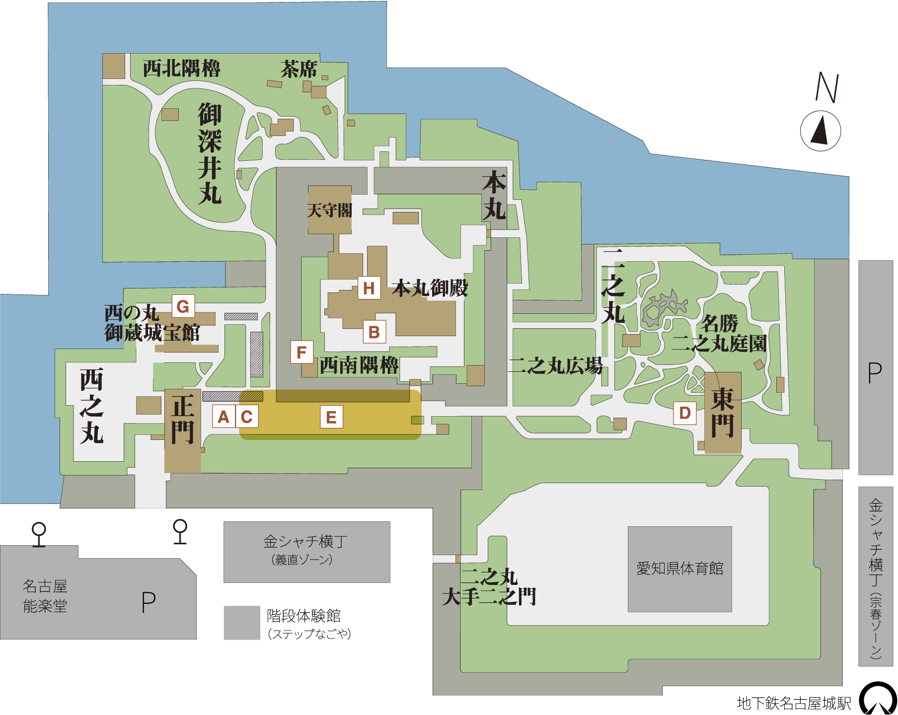 名古屋城のマップ