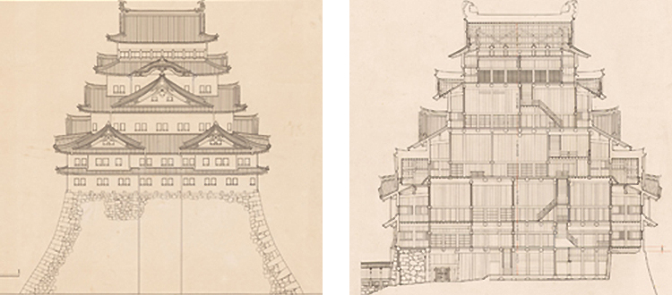 1932年開始對名古屋城進行測量。保留下了大量的圖紙。